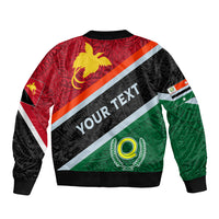 Personalised Penama and Papua New Guinea Day Sleeve Zip Bomber Jacket Emblem Mix Style - Wonder Print Shop