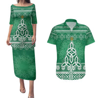 Christmas Ireland Celtic Couples Matching Puletasi and Hawaiian Shirt Special Xmas Tree - Wonder Print Shop