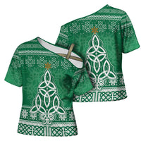 Christmas Ireland Celtic Cross Shoulder Shirt Special Xmas Tree - Wonder Print Shop