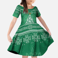 Christmas Ireland Celtic Kid Short Sleeve Dress Special Xmas Tree - Wonder Print Shop