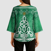 Christmas Ireland Celtic Kimono Sleeve Blouse Special Xmas Tree - Wonder Print Shop