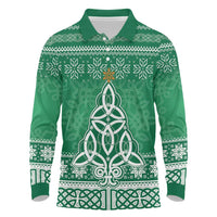 Christmas Ireland Celtic Long Sleeve Polo Shirt Special Xmas Tree - Wonder Print Shop