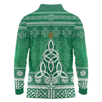 Christmas Ireland Celtic Long Sleeve Polo Shirt Special Xmas Tree - Wonder Print Shop