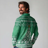 Christmas Ireland Celtic Long Sleeve Polo Shirt Special Xmas Tree - Wonder Print Shop