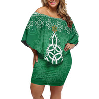 Christmas Ireland Celtic Off Shoulder Short Dress Special Xmas Tree - Wonder Print Shop