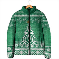 Christmas Ireland Celtic Padded Jacket Special Xmas Tree - Wonder Print Shop