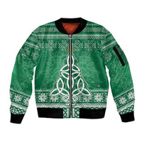 Christmas Ireland Celtic Sleeve Zip Bomber Jacket Special Xmas Tree - Wonder Print Shop