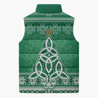 Christmas Ireland Celtic Sleeveless Puffer Jacket Special Xmas Tree - Wonder Print Shop
