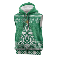Christmas Ireland Celtic Sleeveless Zip Hoodie Special Xmas Tree - Wonder Print Shop