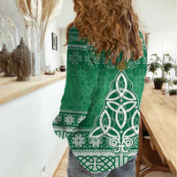 Christmas Ireland Celtic Women Casual Shirt Special Xmas Tree - Wonder Print Shop