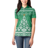 Christmas Ireland Celtic Women Polo Shirt Special Xmas Tree - Wonder Print Shop