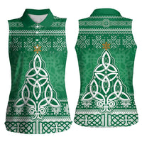 Christmas Ireland Celtic Women Sleeveless Polo Shirt Special Xmas Tree - Wonder Print Shop