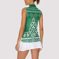 Christmas Ireland Celtic Women Sleeveless Polo Shirt Special Xmas Tree - Wonder Print Shop