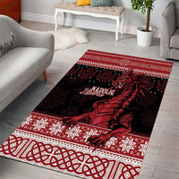 Christmas Wales Celtic Area Rug Welsh Dragon Nadolig Llawen - Wonder Print Shop