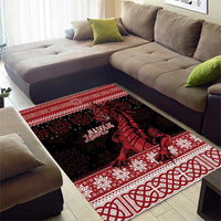 Christmas Wales Celtic Area Rug Welsh Dragon Nadolig Llawen - Wonder Print Shop