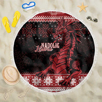 Christmas Wales Celtic Beach Blanket Welsh Dragon Nadolig Llawen - Wonder Print Shop