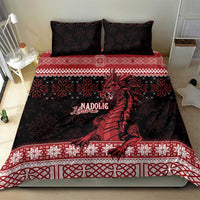 Christmas Wales Celtic Bedding Set Welsh Dragon Nadolig Llawen - Wonder Print Shop