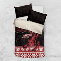 Christmas Wales Celtic Bedding Set Welsh Dragon Nadolig Llawen - Wonder Print Shop