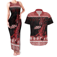 Christmas Wales Celtic Couples Matching Tank Maxi Dress and Hawaiian Shirt Welsh Dragon Nadolig Llawen - Wonder Print Shop