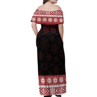 Christmas Wales Celtic Family Matching Off Shoulder Maxi Dress and Hawaiian Shirt Welsh Dragon Nadolig Llawen - Wonder Print Shop