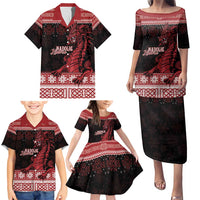 Christmas Wales Celtic Family Matching Puletasi and Hawaiian Shirt Welsh Dragon Nadolig Llawen - Wonder Print Shop