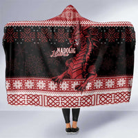 Christmas Wales Celtic Hooded Blanket Welsh Dragon Nadolig Llawen - Wonder Print Shop