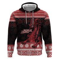 Christmas Wales Celtic Hoodie Welsh Dragon Nadolig Llawen - Wonder Print Shop