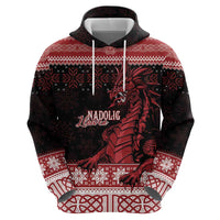 Christmas Wales Celtic Hoodie Welsh Dragon Nadolig Llawen - Wonder Print Shop