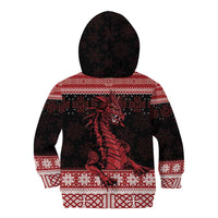 Christmas Wales Celtic Kid Hoodie Welsh Dragon Nadolig Llawen - Wonder Print Shop