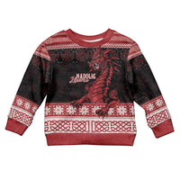 Christmas Wales Celtic Kid Ugly Christmas Sweater Welsh Dragon Nadolig Llawen - Wonder Print Shop