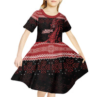 Christmas Wales Celtic Kid Short Sleeve Dress Welsh Dragon Nadolig Llawen - Wonder Print Shop