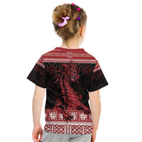 Christmas Wales Celtic Kid T Shirt Welsh Dragon Nadolig Llawen - Wonder Print Shop
