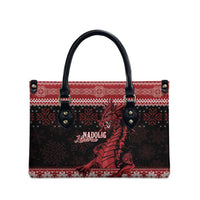 Christmas Wales Celtic Leather Bag Welsh Dragon Nadolig Llawen - Wonder Print Shop