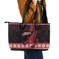 Christmas Wales Celtic Leather Tote Bag Welsh Dragon Nadolig Llawen - Wonder Print Shop