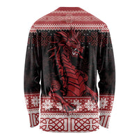 Christmas Wales Celtic Long Sleeve Shirt Welsh Dragon Nadolig Llawen - Wonder Print Shop