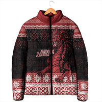 Christmas Wales Celtic Padded Jacket Welsh Dragon Nadolig Llawen - Wonder Print Shop