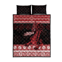 Christmas Wales Celtic Quilt Bed Set Welsh Dragon Nadolig Llawen - Wonder Print Shop