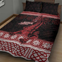Christmas Wales Celtic Quilt Bed Set Welsh Dragon Nadolig Llawen - Wonder Print Shop