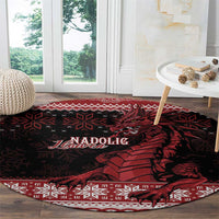 Christmas Wales Celtic Round Carpet Welsh Dragon Nadolig Llawen - Wonder Print Shop