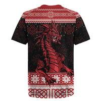 Christmas Wales Celtic Rugby Jersey Welsh Dragon Nadolig Llawen - Wonder Print Shop