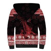Christmas Wales Celtic Sherpa Hoodie Welsh Dragon Nadolig Llawen - Wonder Print Shop