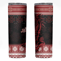 Christmas Wales Celtic Skinny Tumbler Welsh Dragon Nadolig Llawen - Wonder Print Shop