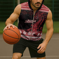 Christmas Wales Celtic Sleeveless Zip Hoodie Welsh Dragon Nadolig Llawen - Wonder Print Shop