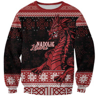 Christmas Wales Celtic Sweatshirt Welsh Dragon Nadolig Llawen - Wonder Print Shop