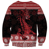 Christmas Wales Celtic Sweatshirt Welsh Dragon Nadolig Llawen - Wonder Print Shop