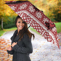 Christmas Wales Celtic Umbrella Welsh Dragon Nadolig Llawen - Wonder Print Shop