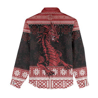 Christmas Wales Celtic Women Casual Shirt Welsh Dragon Nadolig Llawen - Wonder Print Shop
