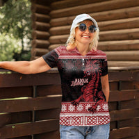 Christmas Wales Celtic Women Polo Shirt Welsh Dragon Nadolig Llawen - Wonder Print Shop