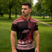 Christmas Wales Celtic Zipper Polo Shirt Welsh Dragon Nadolig Llawen - Wonder Print Shop