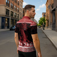 Christmas Wales Celtic Zipper Polo Shirt Welsh Dragon Nadolig Llawen - Wonder Print Shop